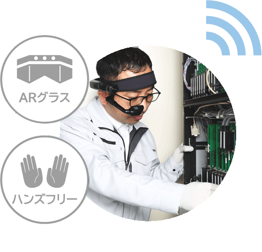 AceReal AssistはスマートグラスとAR技術を活用し、作業者の手を止めずにハンズフリーで支援を受けられる遠隔支援システムです